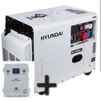 Hyundai DHY 8000 SE-3 uždaro tipo dyzelinis elektros generatorius 6 kW mod. cod. 65234, komplektas su ATS