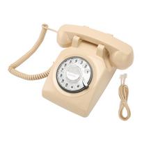 Retro stiliaus besisukantis telefonas, senovinis fiksuotojo ryšio telefonas su mechaniniu garsiakalbiu namams