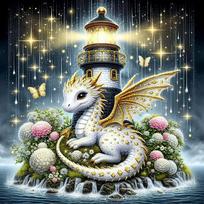 DIY Diamond Mosaic Dragon Embroidery Animal 5D Full Drill Diamond Art Painting Kit Lighthouse Home Decoration Gift Full Square 20x20cm