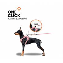 OURDOGSLIFE magnetinės šunų petnešos + 2 m pavadėlis (komplektas), S, rožinė