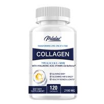 Aukščiausios kokybės kolageno kapsulės moterims - 120 kapsulių, 2100 mg žolės šėrimo kolageno papildai (I, II, III, V, X tipai) + Vitaminas C, Anti-senėjimas, Oda, Plaukai 120