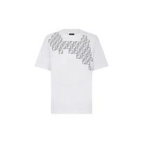 Fendi FW22 Monogramos rašto marškinėliai Vyriški Balti XL white