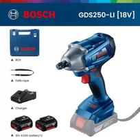 Bosch GDS 250-LI Įkraunamas suktuvas 18V Elektrinis veržliaraktis Akumuliatorinis smūginis veržliaraktis 2 akumuliatoriai 250 Nm sukimo momentas 2400 aps./min Galios mašina