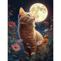 New Arrivals Diamond Embroidery Animal Kit Diy Drill Painting Cat Full Mosaic Moon Home Decor Art Handmade Gift 20x25cm square