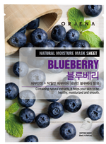 ORJENA Natural Moisture Blueberry, intensyviai drėkinanti ir gaivinanti lakštinė veido kaukė, 1 vnt.