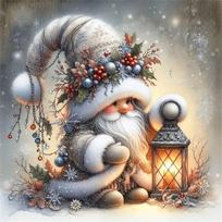Dwarf Diamond Embroidery Portrait Mosaic Winter Picture Of Rhinestones Diamond Painting Christmas DIY New Year's Gift Full Round 20x20cm