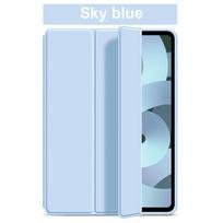 Planšetinio kompiuterio odinis dėklas, skirtas Samsung Galaxy Tab S11 S10 12.4 S7 FE S7 S8 S9FE Plus S6 S10 Lite A7 A8, atverčiamas dėklas, silikoninis minkštas smūgiams atsparus apsauginis dangtelis Tab A11 plus 11inch dangaus mėlyna spalva