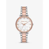 Michael Kors Pyper dviejų spalvų reljefinio logotipo laikrodis MK4667 rožinio aukso spalvos