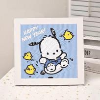 Sanrio Crystal Diamond Frame Decorative Painting Kawaii Kuromi Hello Kitty 5D DIY Cross Stitch Kit for Kids Room Hanging Art with frame