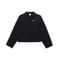 Nike SS22 Vienspalvė Dėmėta Trumpa Striukė Su Didelėmis Kišenėmis Moteriškas Viršutinis Drabužis Juoda DM6244-010 XL
