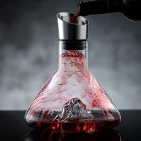 1500ml Kūrybingas vyno dekanteris Skaidrus Ledkalnis Bešvinis Krištolinis Aukščiausios klasės Namų Raudonos spalvos Priedai Vyno Baro Indai Karafinai