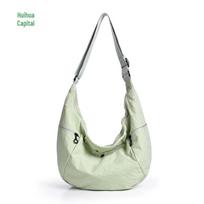 HUIHUADU Lightweight Sporty Nylon Dumpling Crossbody Bag didelė spalva/pupelių žalia spalva