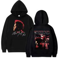 Reperis The Weeknd Albumas 2026 Gobtuvėlis Vyriška Mada Vintažinis Ilgomis Rankovėmis Laisvo Kirpimo Palaidinė Hip Hop Pop Muzika Drabužiai Su Gobtuvu 4XL juoda