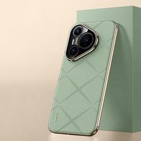 KEYSION Grid Pattern Odinis dėklas, skirtas Huawei Pura 70 Ultra P70 Plating PC Camera Protection Telefono dangtelis, skirtas Huawei Pura 70 Pro+ for Huawei Pura 70 raudona