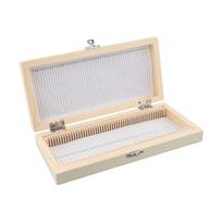Mikroskopo stiklelių laikymo dėžutė Medinė mikroskopo stiklelių dėžutė 50 pieces