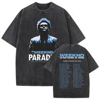 The Weeknd XO Tour 2026 Vintažiniai skalbti marškinėliai Vyriški Moteriški Pop Muzikos Trumpomis Rankovėmis Marškinėliai Repo Hip Hop Gotiški Drabužiai Marškinėliai L smėlis