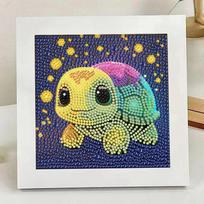 Cartoon Animal Crystal Diamond Painting Bright Diamond Frame Sticker Drawing Children's Handmade DIY Decoration Gift Round 20X20CM