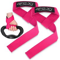 Traukimo dirželiai Deadlift Straps (rožinės spalvos) — patogesnei ir tvirtesnei traukos treniruotei