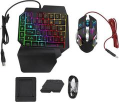 "Bewinner" vienos rankos RGB žaidimų klaviatūros ir pelės derinys, pusės rankos žaidimų klaviatūros komplektas, "4-in-1" mobiliosios žaidimų klaviatūros komplektas su pelės keitikliu, reguliuojamas telefono stovas kompiuterinių žaidimų žaidėjams