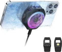 "Black Shark" magnetinis mobiliojo telefono aušintuvas 4PRO, mobiliojo telefono aušintuvas su nuimama rankena, programėle valdoma išmanioji temperatūros kontrolė, nešiojamasis RGB aušinimo ventiliatorius telefonui / stalui / "iPad