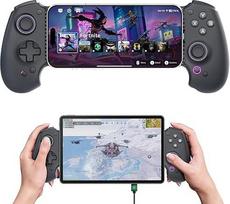 abxylute S9 Full-Size Gaming Phone Controller für iPhone 15/16/17, iPad Mini 6/7 Android Tablet Bluetooth TypeC Mobile Gamepad Kostenloser Tastenbelegung Genshin Impact, Hall Effect Joystick (juodas)