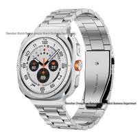 Nerūdijančio plieno trijų karoliukų apyrankė Samsung Galaxy Watch7 Ultra Watch8/8 Classic sidabras
