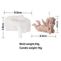 Silikoninė 3D angelo žvakės forma: Žmogaus kūnas su sparnais aromaterapiniams papuošalams