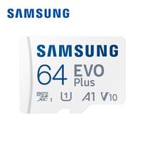 Samsung EVO Plus microSD 128GB atminties kortelė+Adapteris 64G 256G microSDXC, Greitis iki 160MB/s, UHS-I,C10,U3,V10,A3,Saugyklės atnaujinimas telefonams, DJI,Kameroms 【64GB】