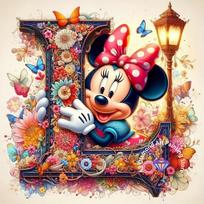 Mickey Mouse Minnie Raidės Deimantinės tapybos rinkinys 5D PASIDARYK pats Deimantinė siuvinėjimo kryželiu Rankų darbo meno dovana Namų dekoravimas 20x20 Round