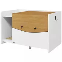 Kačių tualetas spintelė PawHut 78x50x51cm., baltos/šviesiai rudos spalvos