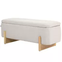 Suolas su daiktadėže Homcom 111x44x44,5cm., smėlio/šviesiai rudos spalvos