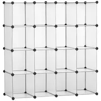 Modulinė lentyna Homcom 125x32x125cm., juodos/baltos spalvos