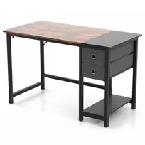 Rašomasis stalas 120x60x75cm., rudos/juodos spalvos