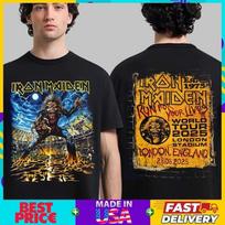 Iron Maiden Londonas Anglija Run For Your Lives Pasaulinis Turas 2025 Išskirtiniai Marškinėliai Unisex Marškinėliai S