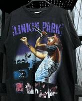 Linkin Park roko grupės vintažiniai juodi trumpomis rankovėmis marškinėliai QT4028 Unisex T-Shirt S