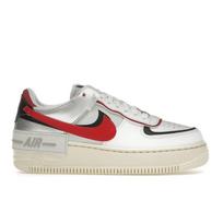 Nike  Air Force 1 Shadow White Red Metallic Silver Women Sneakers Gym-Red Black FN6335-100 36 gray