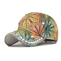 New European and American point diamond baseball cap men's and women's tide colorful printing flash diamond cap spring and summer outdoor leisure cap Adjustable