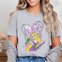 Rapunzel įsipainiojusi pilis vasariniai marškinėliai mergaitėms šeimos motina dukra laisvalaikio laisvi per dideli moteriški trumparankoviai Y2k S