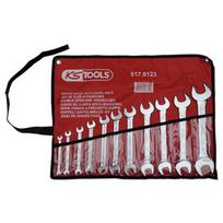Raktų atvirais galais komplektas, 11vnt, 6x7-30x32mm, KS Tools