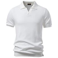 Vyriški polo marškinėliai AIOPESON REGULAR FIT Prabangūs vienspalviai kvėpuojantys polo senų pinigų stiliaus EUR S 55-65kg juoda