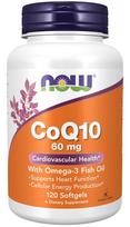 NOW Foods CoQ10 with Omega-3, 60mg - 120 kapsulių