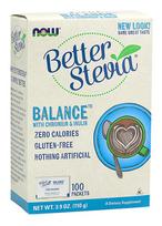 NOW Foods Better Stevia Balance with Chromium & Inulin - 100 paketėlių