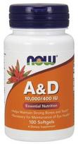 NOW Foods Vitamin A & D, 10000/400 IU - 100 kapsulių