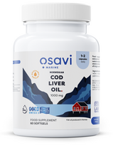 Osavi Norwegian Cod Liver Oil Softgels, 1000mg (Lemon) - 60 kapsulių