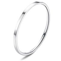 Fansilver S925 Sidabriniai žiedai moterims, vyrams 18K balto aukso padengti, sukraunami, išraiškingi, ploni, paprasti nykščio žiedai, vestuviniai žiedai 10 white