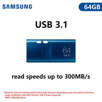 SAMSUNG 128GB USB Type-C atmintinė 64GB 256GB 400mb/s 512GB USB 3.1 USB 3.2 Pendrive Atmintinė USB atmintinė PC/Nešiojamam kompiuteriui/telefonui/planšetiniam kompiuteriui ·64GB mėlyna