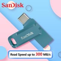 SanDisk 64GB otg usb c tipo atmintinė 128GB 256GB 512GB Ultra Dual GO OTG raktas originalus sandisk usb atmintinė U diskas C tipo telefonui, nešiojamam kompiuteriui 【64GB】 žalia