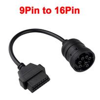 Deutsch J1939 9pin to 16pin Truck Cable J1939 9 pin to OBDII/OBD2 16 PIN Female diagnosctic tool connector 9Pin to 16Pin