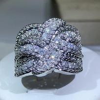 New Twinkling CZ Zircon Stone S925 Silver Color Band Rings for Women Wedding Engagement Fashion Luxury Jewelry 6 balta