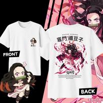 Demon Slayer Kamado Nezuko Pure Cotton T-shirt for 2026 Summer Men's and Women's Fashion Casual Cosplay Short Sleeved T-shirt 4XL